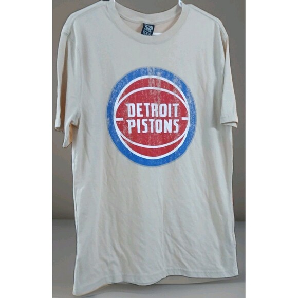 NBA Ultra Game Detroit Pistons Men’s Medium Beige T-Shirt Throwback 80s Style - Picture 1 of 5